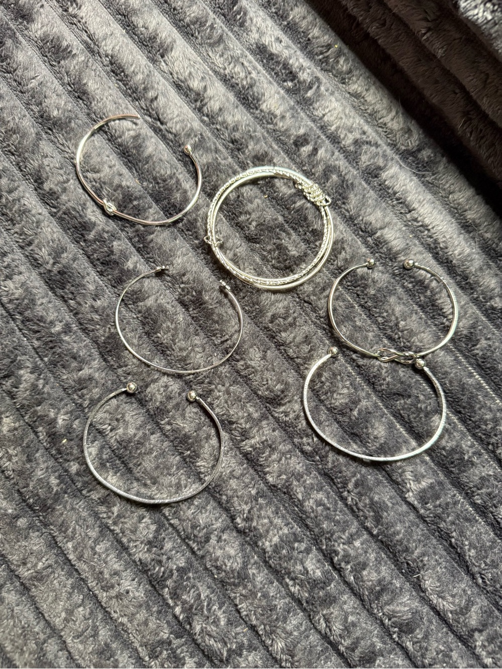 Fashion Jewelry Silver-Tone Stackable Bangle Bracelet Set